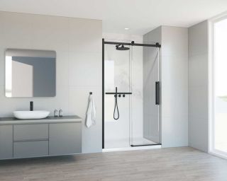 Душевая дверь Vincea Сomo Soft VDS-1CS130CLB, 1300, черный, стекло прозрачное