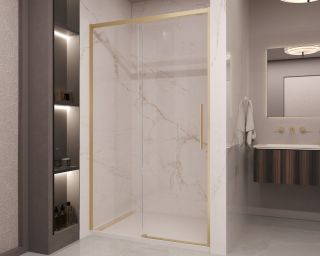 Душевая дверь Vincea Stella VDS-1ST140CLG, 1400, брашированное золото, стекло прозрачное