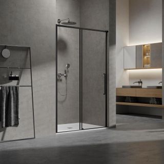 Душевая дверь Vincea Slim 8mm VDS-6SL110CLB, 1100, черный, стекло прозрачное