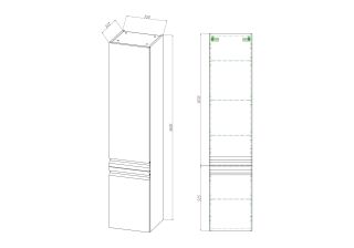 Шкаф пенал для ванной Aquatek AQ70035R-MG петли справа серый матовый