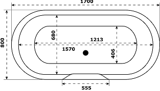 Ванна BAS Венеция 170х80 серый