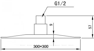 Верхний душ Aquanet Steel Square AF210-84S-S 244061 30 см