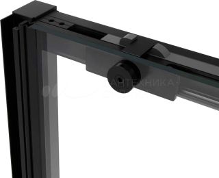 Душевая дверь в нишу Vincea Slim Soft 130 см, профиль черный, стекло прозрачное