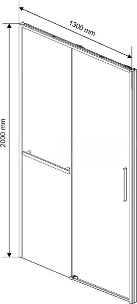Душевая дверь в нишу Vincea Slim Soft 130 см, профиль черный, стекло прозрачное
