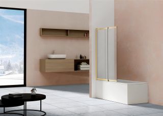 Душевая шторка на ванну Vincea VSB-1E100CLG, 1000*1450, брашированное золото, стекло прозрачноеVSB-1E100CLG