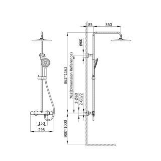 Душевая система Vincea Esse VSFS-1E0TMB термостатическая черный