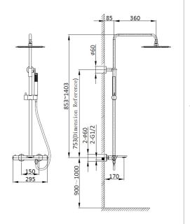 Душевая стойка Vincea Vogue VSFS-1V1TBG термостатическая, брашированное золото