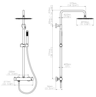 Душевая стойка Vincea City VSFS-4CT1BN, брашированный никель