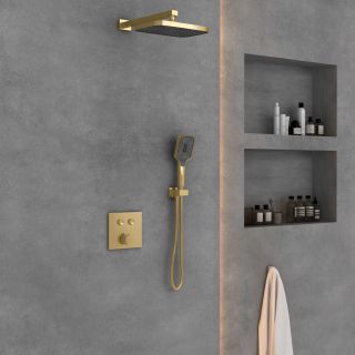 Душевой комплект Vincea VSFW-4211BG встраиваемый, двухрежимный, брашированное золото