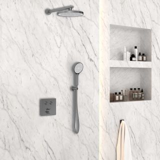 Душевой комплект Vincea VSFW-4212GM встраиваемый, двухрежимный, вороненая сталь