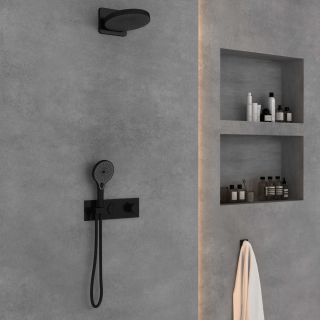 Душевой комплект Vincea VSFW-422TI1MB встраиваемый, термостатический, двухрежимный, черный