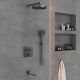 Душевой комплект Vincea Inspire VSFW-431I2GM встраиваемый, термостатический, трехрежимный, вороненая сталь