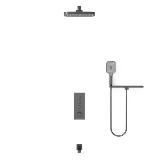 Душевой комплект Vincea VSFW-431T1RGM встраиваемый, термостатический, трехрежимный, вороненая сталь