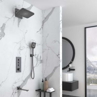 Душевой комплект Vincea VSFW-433TI4GM встраиваемый, термостатический, трехрежимный, вороненая сталь