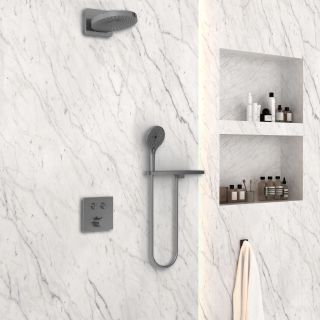 Душевой комплект Vincea Inspire VSFW-4I211RGM встраиваемый, двухрежимный, вороненая сталь