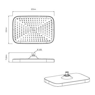 Верхний душ с держателем Vincea VSHD-41CBG брашированное золото