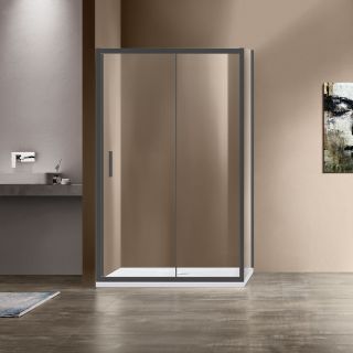 Душевой уголок Vincea Garda VSR-1G9011CLGM, 1100*900, вороненая сталь, стекло прозрачное