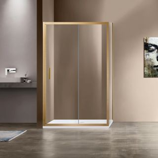 Душевой уголок Vincea Garda VSR-1G9012CLG, 1200*900, брашированное золото, стекло прозрачное