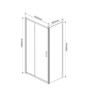 Душевой уголок Vincea Garda VSR-1G9015CLGM, 1500*900, вороненая сталь, стекло прозрачное
