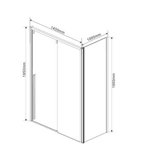 Душевой уголок Vincea Lugano VSR-1L1014CLB-1 140 x 100 см