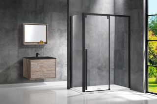 Душевой уголок Vincea Lugano VSR-1L9015CLB-1, 1500*900, черный, стекло прозрачное