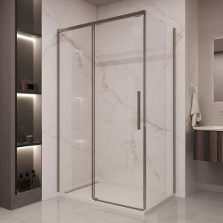 Душевой уголок Vincea Stella VSR-1ST1011CLGM, 1100*1000, вороненая сталь, стекло прозрачное