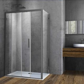 Душевой уголок Vincea Soft VSR-3SO8015CLGM, 1500*800, вороненая сталь, стекло прозрачное