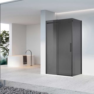 Душевой уголок Vincea Como-N VSR-4CN9014CGB, 1400*900, черный, стекло тонированное