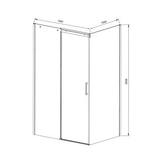 Душевой уголок Vincea Dice VSR-4D1015CLB, 1500*1000, черный, стекло прозрачное