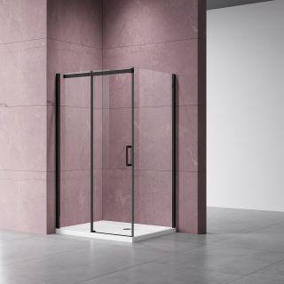 Душевой уголок Vincea Dice VSR-4D9016CLB, 1600*900, черный, стекло прозрачное