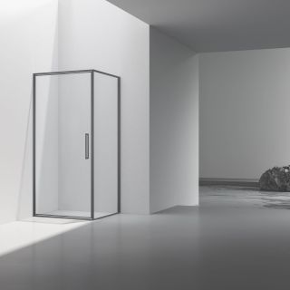 Душевой уголок Vincea Slim 8mm VSR-4SLP9090CLGM, 900*900, вороненая сталь, стекло прозрачное