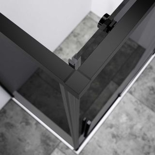Душевой уголок Vincea Slim-N VSR-4SN8011CGB, 1100*800, черный, стекло тонированное