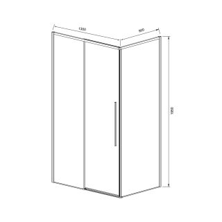 Душевой уголок Vincea Slim-N VSR-4SN9013CLG, 1300*900, брашированное золото, стекло прозрачное