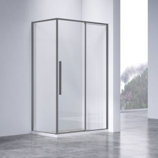 Душевой уголок Vincea Slim-N VSR-4SN9014CLGM, 1400*900, вороненая сталь, стекло прозрачное