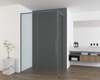 Душевой уголок Vincea Ultima VSR-7UL1010CLGM, 1000*1000, вороненая сталь, стекло прозрачное