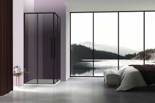 Душевой уголок Vincea Slim-N VSS-4SN9010CGB, 1000*900, черный, стекло тонированное