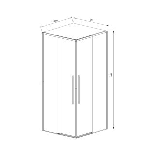 Душевой уголок Vincea Slim-N VSS-4SN9010CLB, 1000*900, черный, стекло прозрачное