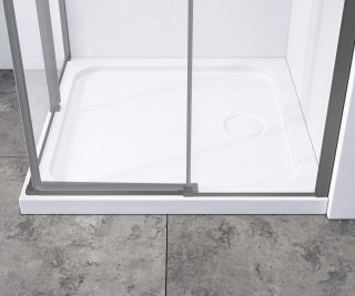 Душевой уголок Vincea Slim-N VSS-4SN9010CLGM, 1000*900, вороненая сталь, стекло прозрачное