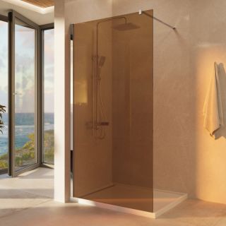 Душевая перегородка Vincea Walk-In VSW-1H100GS, 1000*2000, хром, стекло янтарь