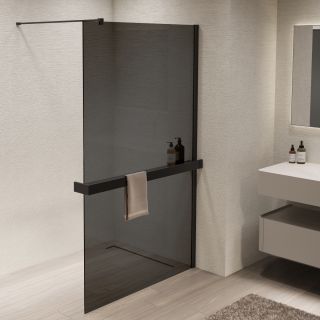 Душевая перегородка Vincea Walk-In VSW-1HR900CGB, 900*2000, черный, стекло тонированное