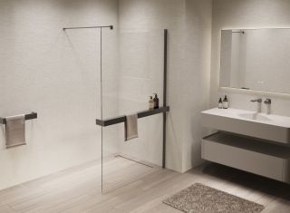 Душевая перегородка Vincea Walk-In VSW-1HR900CLGM, 900*2000, вороненая сталь, стекло прозрачное