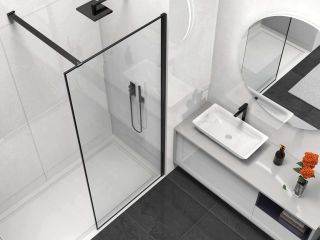 Душевая перегородка Vincea Walk-In HS VSW-1HS100CLB, 1000*2000, черный матовый, стекло прозрачное