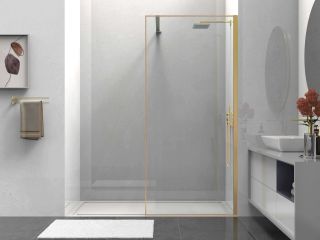 Душевая перегородка Vincea Walk-In HS VSW-1HS800CLG, 800*2000, брашированное золото, стекло прозрачное