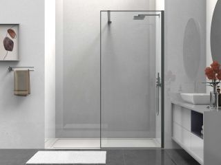 Душевая перегородка Vincea Walk-In HS VSW-1HS800CLGM, 800*2000, вороненая сталь, стекло прозрачное