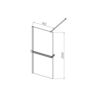 Душевая перегородка Vincea Walk-In HR VSW-4HR900CLG, 900*2000, брашированное золото, стекло прозрачное