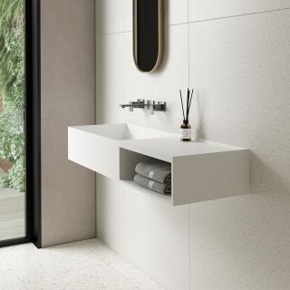 Раковина Solid Surface Vincea VWB-6S112MW, 1200*400*200, подвесная, цвет белый матовый
