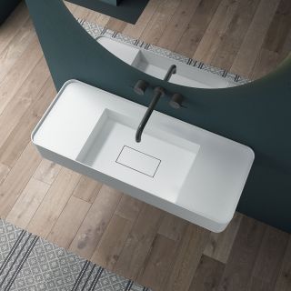 Раковина Solid Surface Vincea VWB-6S312MW 1200*400*150, подвесная, цвет белый матовый