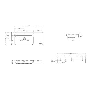 Раковина Solid Surface Vincea VWB-6S590MW, 900*400*120, подвесная, цвет белый матовый