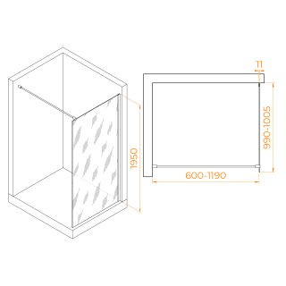 Душевая перегородка RGW WA-002 35100210-11 100см хром
