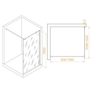 Душевая перегородка RGW WA-002G 35100211-16 110см золото